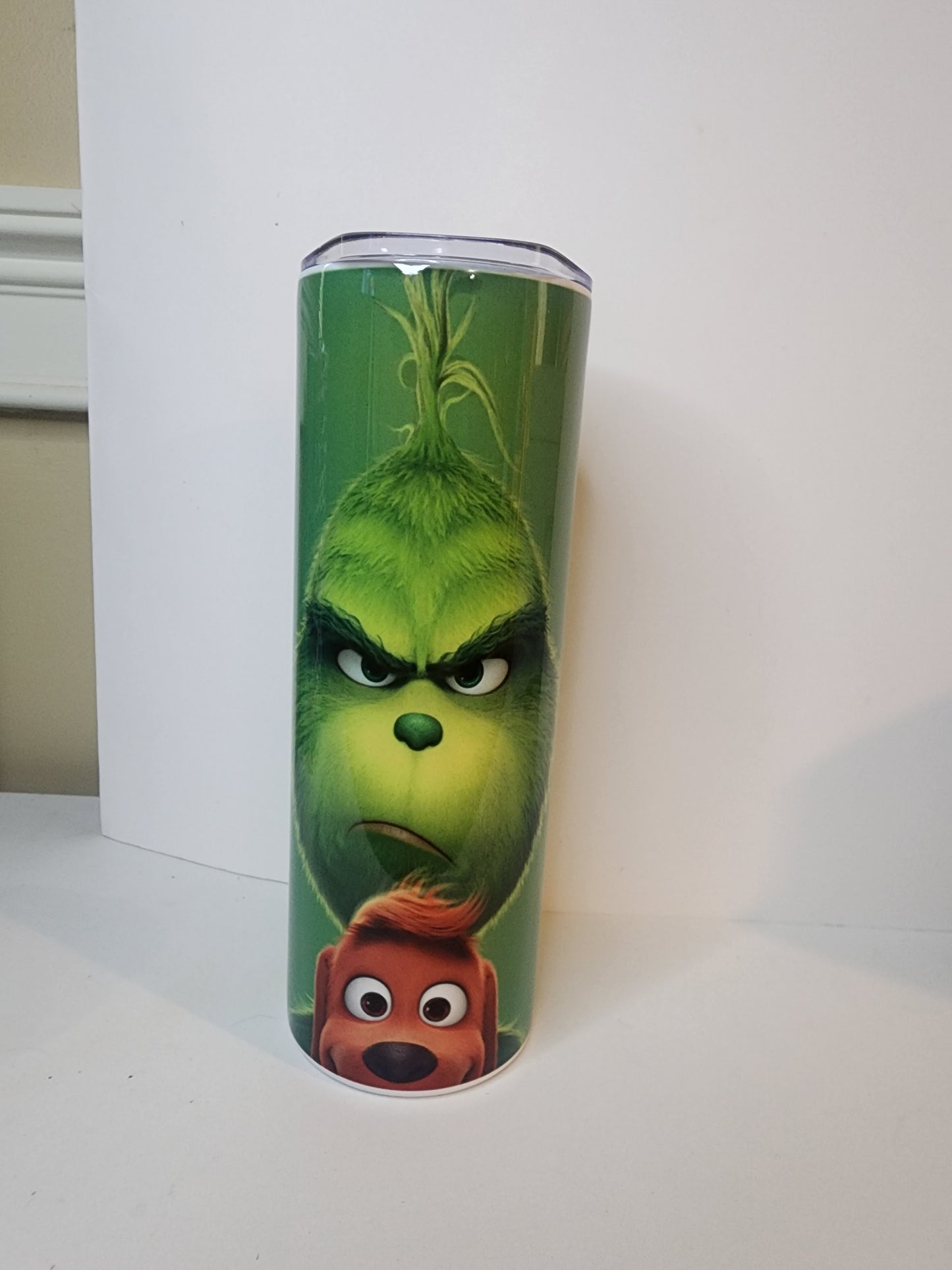Grinch and Dog Skinny Tumbler