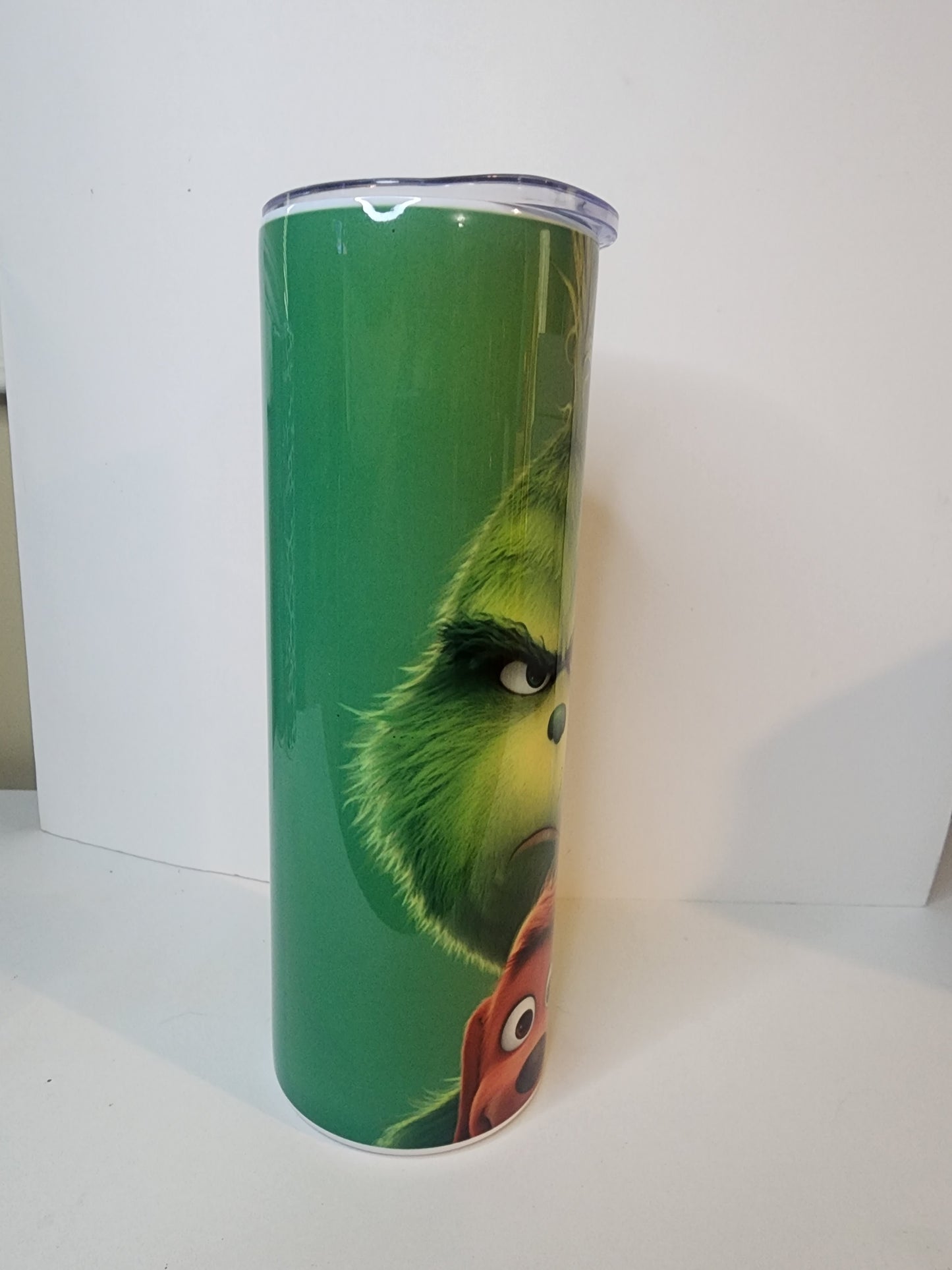 Grinch and Dog Skinny Tumbler