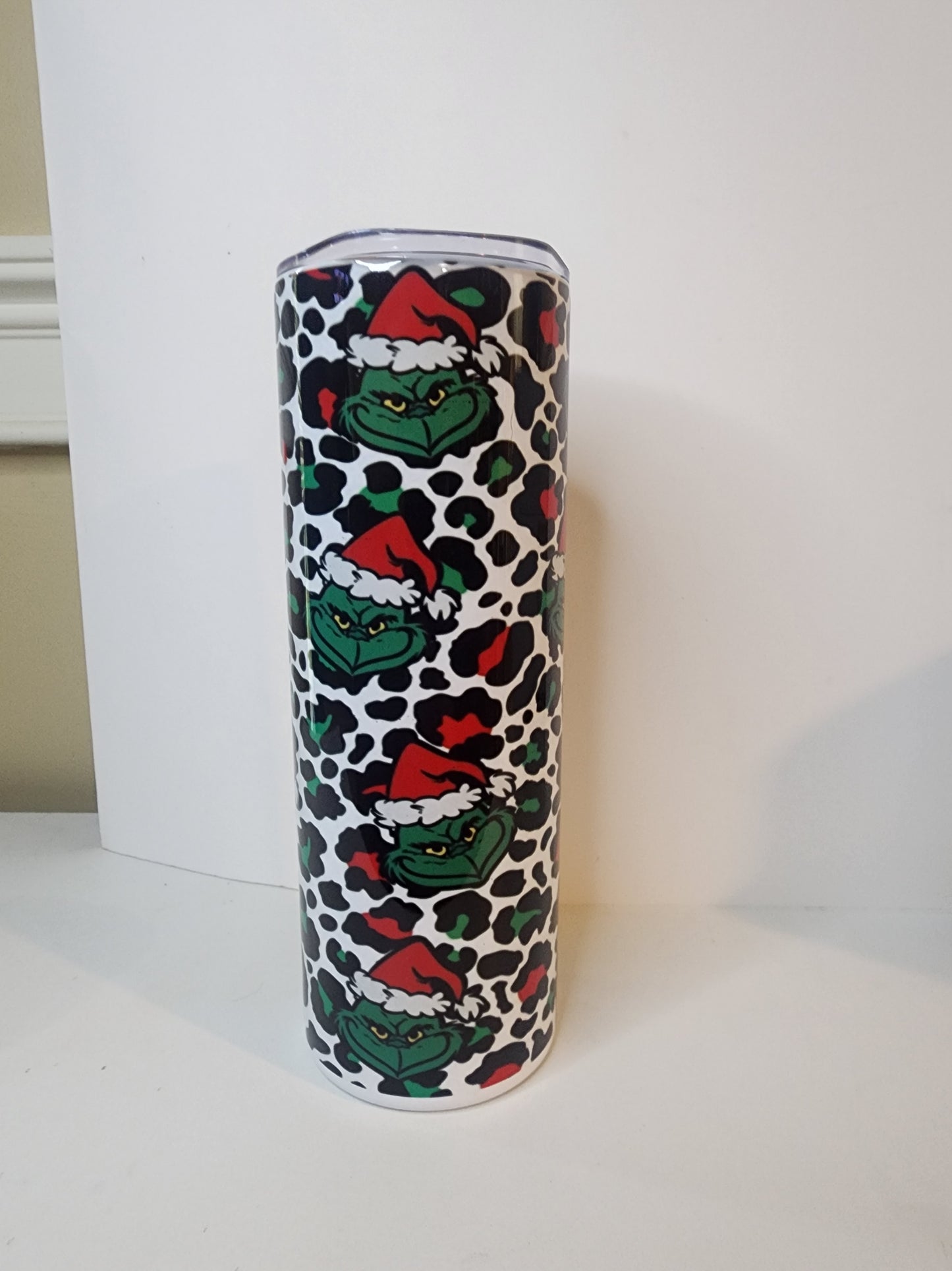 Animal print and Santa Grinch Skinny Tumbler
