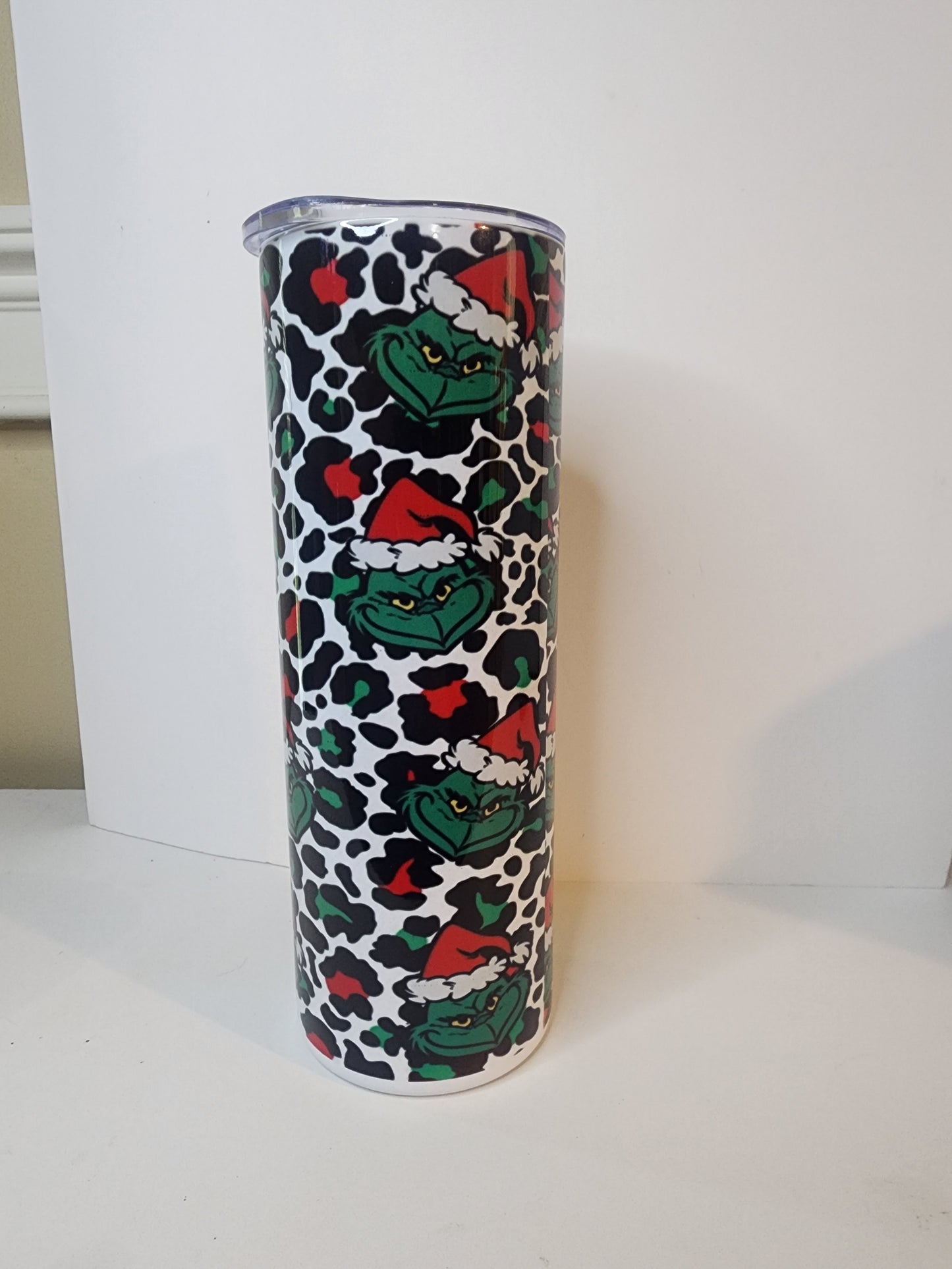 Animal print and Santa Grinch Skinny Tumbler