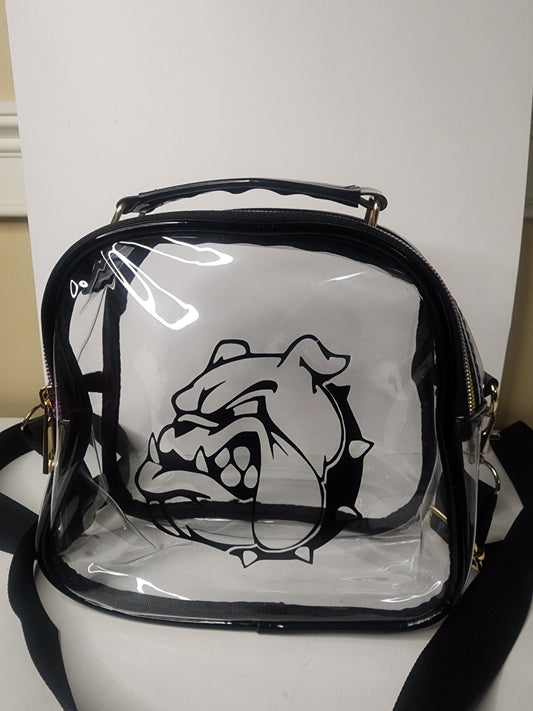 Clear crossbody/shoulder bag with Bulldog design