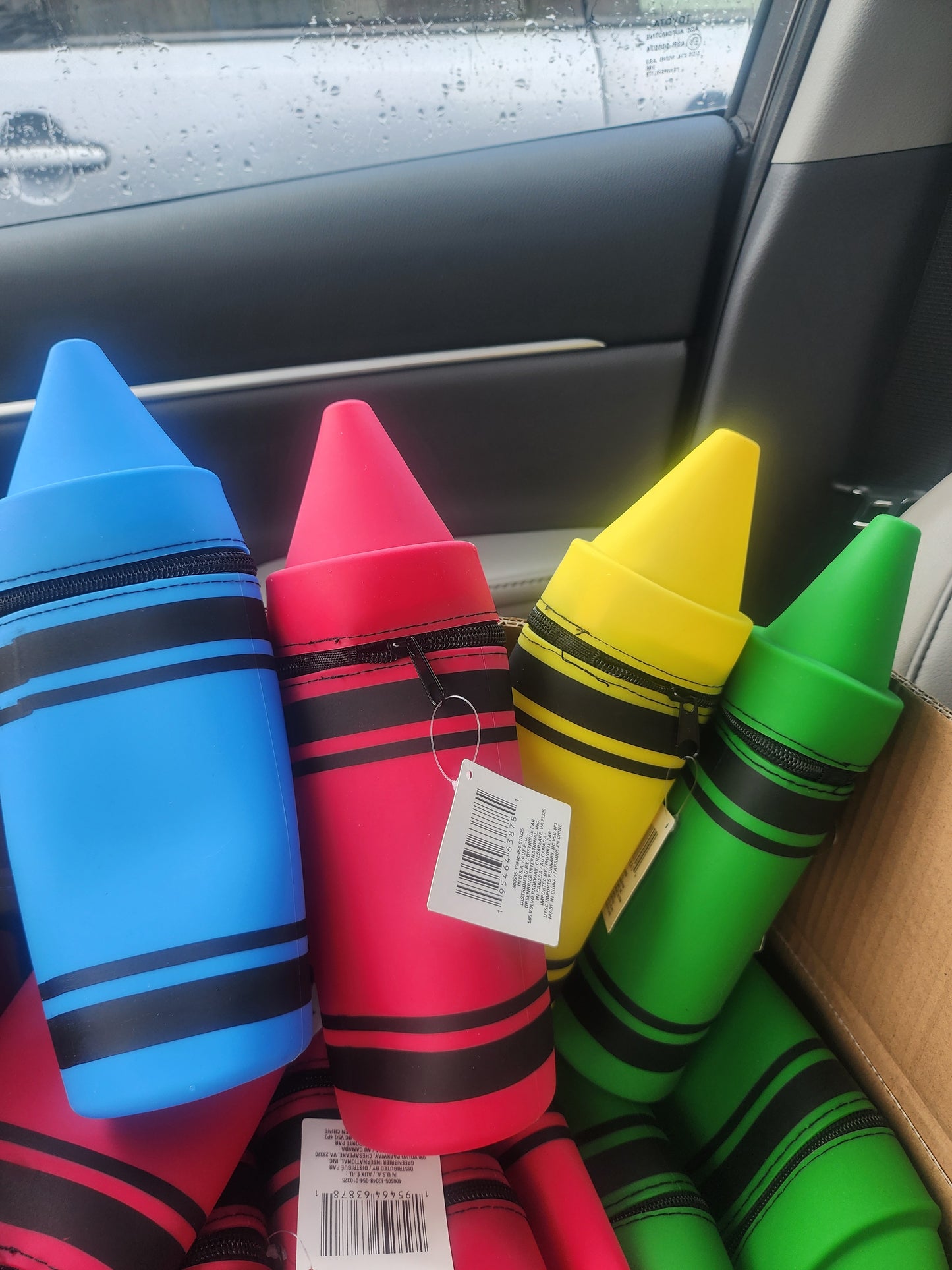 Crayon shaped pencil pouch