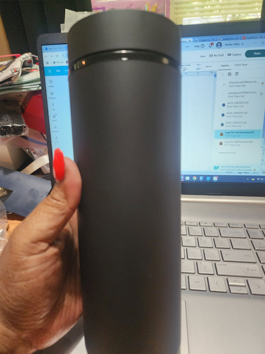 Skinny Plastic Tumbler with straw-Black