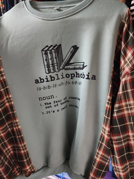 One-of-a-Kind Upcycled Sweatshirt + Flannel Hybrid
