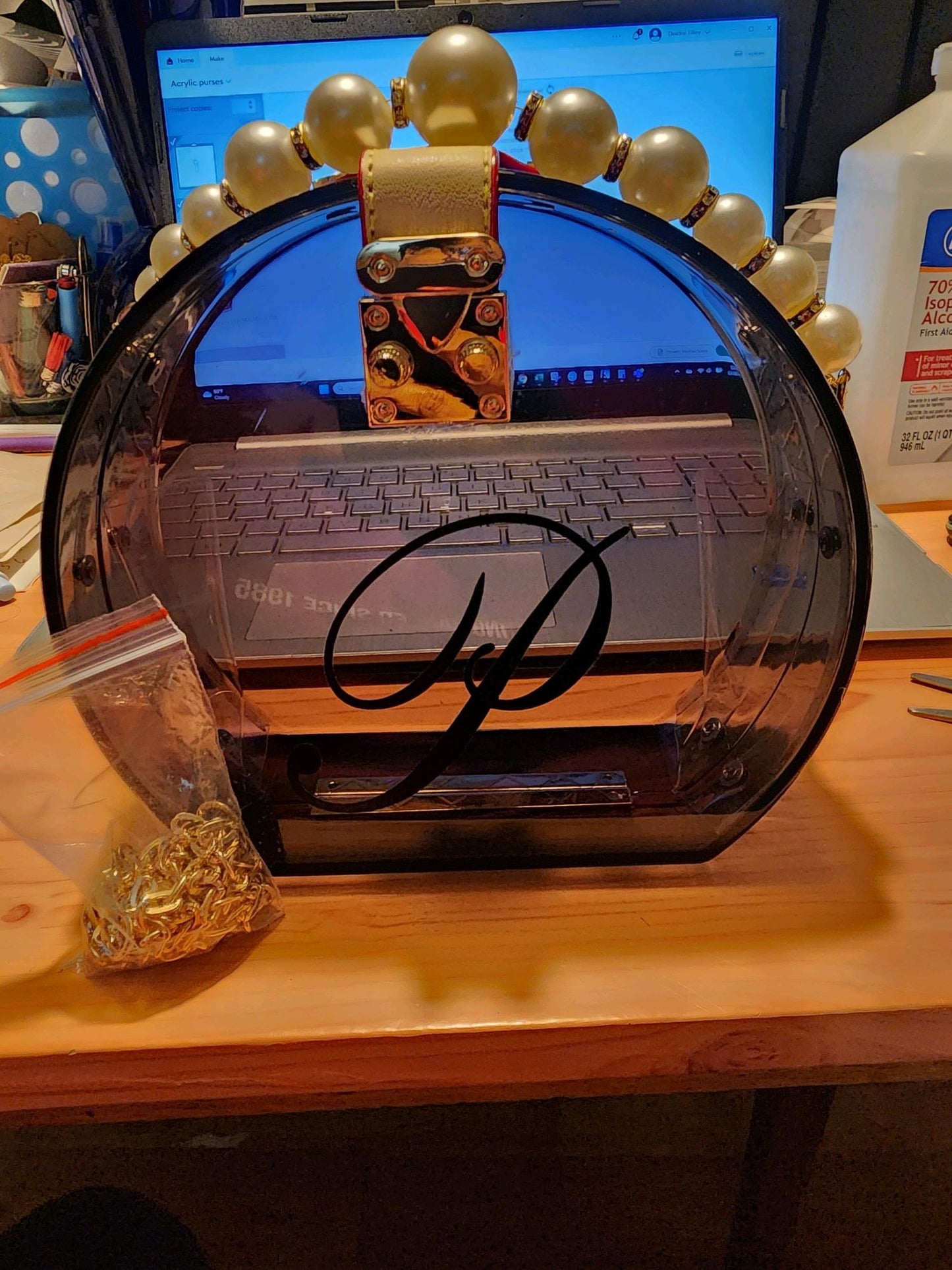 Translucent acrylic purse